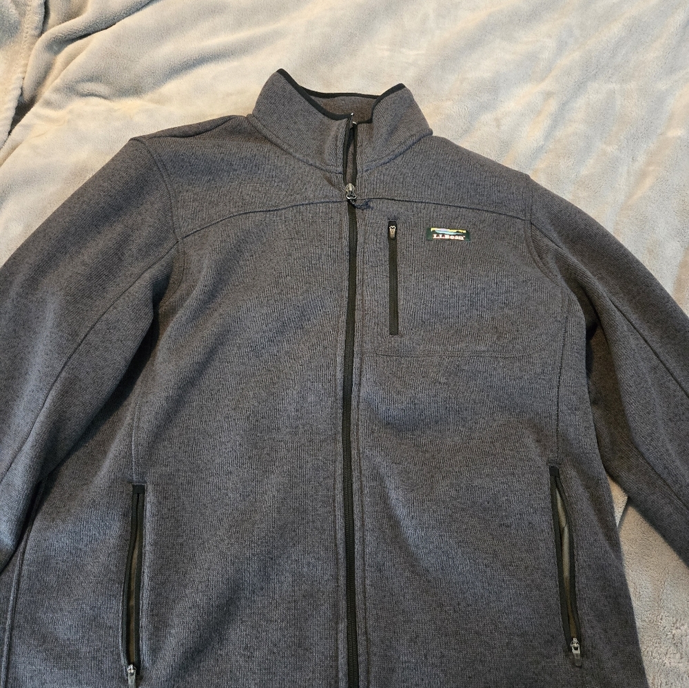 L.L. Bean Grey Full zip sweater